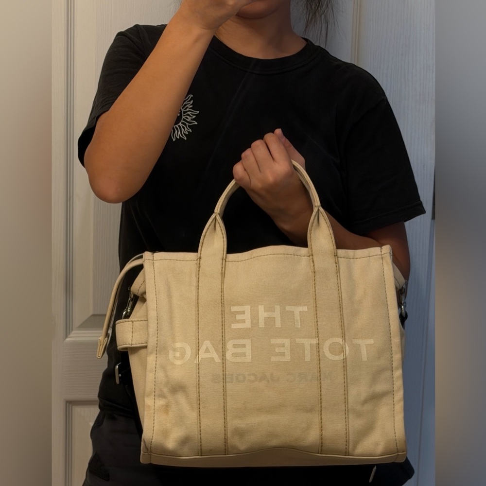 The Marc Jacobs The Tote Bag in a Neutral Canvas - Picture 9 of 14